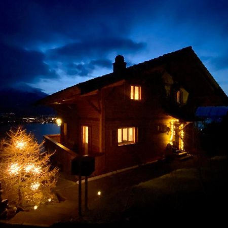 Chalet Egglen "Typical Swiss House, Best Views, Private Jacuzzi" Sigriswil Bagian luar foto
