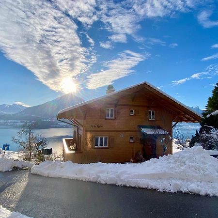 Chalet Egglen "Typical Swiss House, Best Views, Private Jacuzzi" Sigriswil Bagian luar foto